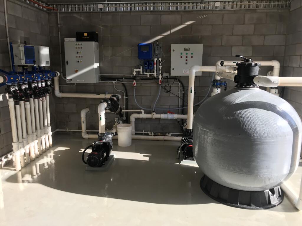 Playrope Lajamanu Splashpad - picture of water management room with recirculation system
