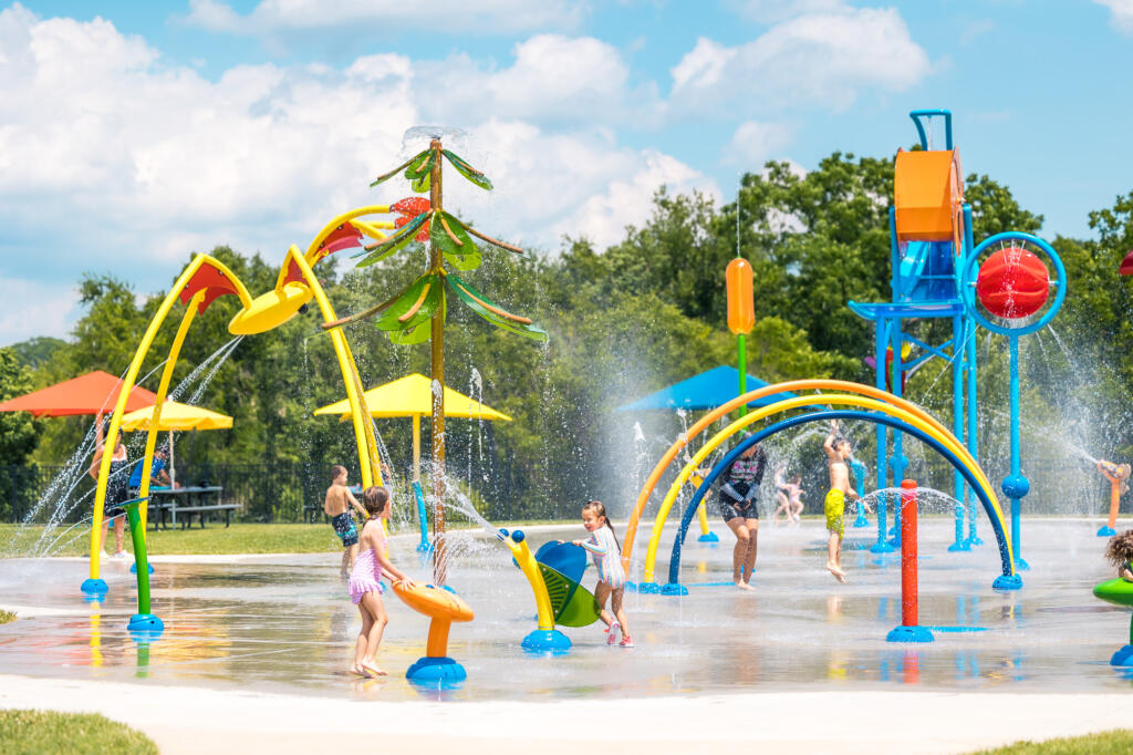 Pine Community Center - money shot with whole splashpad