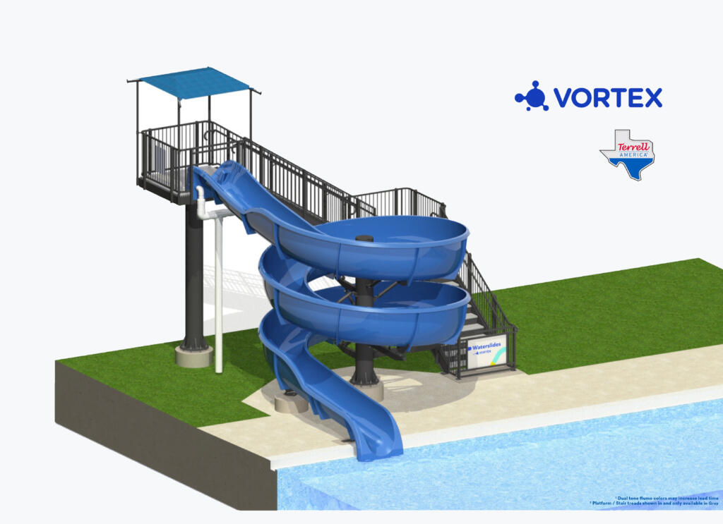 Terrell waterslide rendering with logos