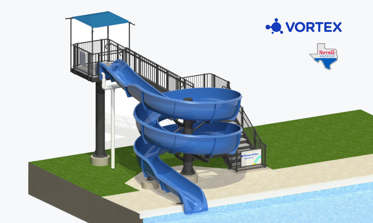 Terrell waterslide rendering with logos