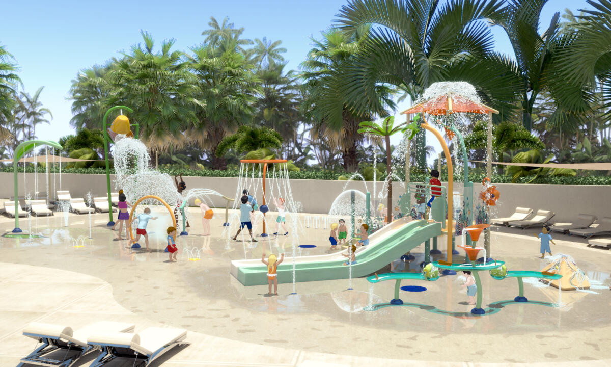 Nouveau Splashpad<sup>MD</sup> accessible à l'Aqua Natura Benidorm Aqua Natura Benidorm main rendering