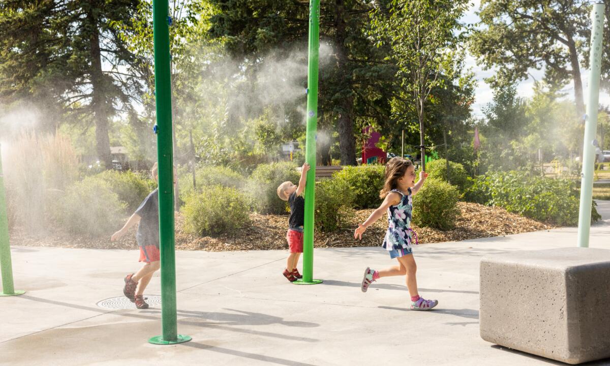 Kids running through Glo